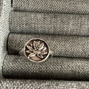 Elegant Silver Lotus Ring